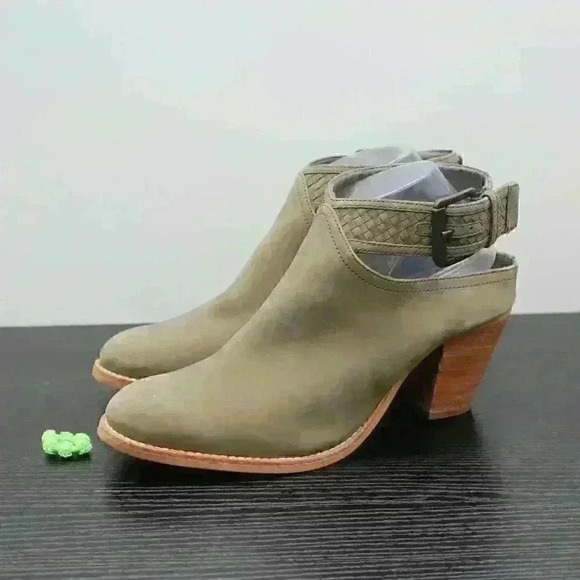 Crevo Eva Women’s Olive/Grey Suede Leather Ankle Boots Size 11 - Picture 2 of 11